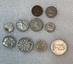 10 UK British Coins 1948 &amp; 1950 Shilling 1955 2 Shilling 1982 20 Pence &amp; More - £11.19 GBP