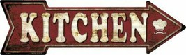Kitchen Cooking Theme Novelty Metal Arrow Sign 17&quot; x 5&quot; Wall Decor - DS - £17.82 GBP