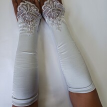 Sexy Women's Nylon Spandex Blend Fingerless Stretch Gray Gloves - One Size image 6