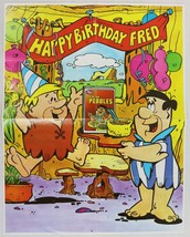 VINTAGE 1983 Post Cocoa Pebbles Flintstones Poster Fred Barney 10x12.5&quot; - £15.81 GBP