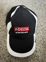 NEW Delta Nike Golf Hat Black &amp; White Embroidered Light Weight Adj Size Cap - £11.19 GBP