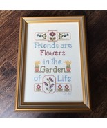 Vintage Initialed &amp; Dated Cottage/Granny Core Professionally Framed Cros... - $20.00
