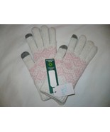 Time And Tru Women&#39;s Snowflake Fair Isle Touch Gloves Thick &amp; Warm White... - $10.22