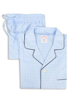 Brooks Brothers Mens Light Blue Plaid 2 Piece Pajama Pants Set XL Xlarge 5369-10 - £70.42 GBP