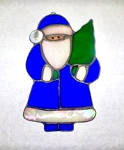 Blue Santa Stained Glass Sun Catcher - £31.97 GBP