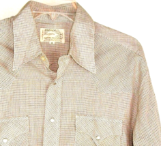 Vintage Shirt Bronco Westerns Plaid button Snap Front Sz 17 Rockabilly C... - £14.69 GBP