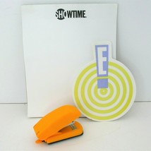 Vintage HBO Promo Orange Mini Stapler + Showtime &amp; E Entertainment Note ... - $24.73