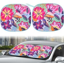 Auto Drive ~ Twist Sun Shade ~ FLORAL ~ 28.5&#39;&#39; x 31.5&#39;&#39; ~ Universal Fit ... - £17.93 GBP