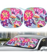 Auto Drive ~ Twist Sun Shade ~ FLORAL ~ 28.5&#39;&#39; x 31.5&#39;&#39; ~ Universal Fit ... - £17.65 GBP