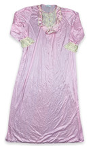 Vtg Secret Accents Light Pink Cream Lace Long Nylon Nightgown OSFA Made ... - £16.42 GBP