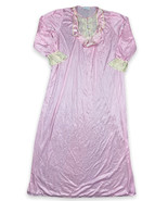 Vtg Secret Accents Light Pink Cream Lace Long Nylon Nightgown OSFA Made ... - £16.35 GBP