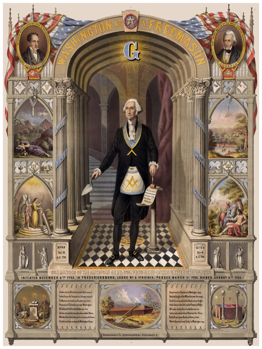 Primary image for 11x14" CANVAS Poster.Room art print.George Washington Freemason.Masonic.6021