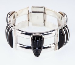 Gorgeous Sterling Silver Black Warrior Bracelet Made in Mexico - $238.05