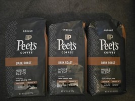 3 Peet&#39;s Coffee, Dark Roast Ground Coffee House Blend 10.5 Ounces (MO6) - $22.72