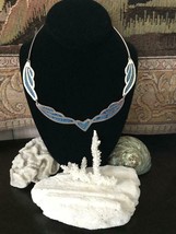 Handmade Mexico Alpaca Silver &amp; Turquoise Choker 18&quot; Necklace - £51.38 GBP