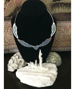 Handmade Mexico Alpaca Silver &amp; Turquoise Choker 18&quot; Necklace - £50.73 GBP