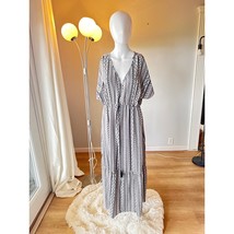 Droimp Black White Tribal  Maxi Dress Sleeve Women’s Size L - $329.39 MXN