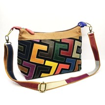 Cow Leather Multi Color Patchwork Hobo Shoulder Bag Women High Quality Real Leat - £78.62 GBP