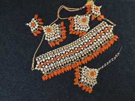 Kundan Jewelry Indian Earrings Necklace Tikka Set New Year Chokar Bridal Weddm10 - £50.20 GBP