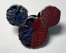 Disney Mickey Head Red Blue Cheerleading Pom Pom Pin 69292 - £8.69 GBP