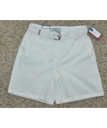 Womens Shorts Croft &amp; Barrow White Twill Belted Stretch Classic Casual-s... - £11.73 GBP