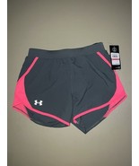 Under Armour Loose Women’s Fly By 2.0 Shorts Size XS Gray With Pink Trim - $267.14 MXN