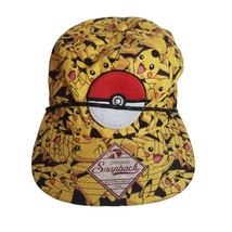 Nintendo Pokemon Pikachu Cap Hat Bioworld Flat Bill Snapback 2015 Game Freak - £23.49 GBP