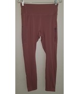 Motion 365 Fabletics Leggings Cropped Pink Dusty Rose Size Small Zippere... - $19.75