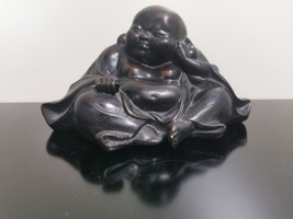 Heavy Resin Sitting Happy Buddha with Secret Erotic Scene on the Bottom Rarest - £74.45 GBP