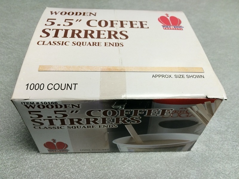 Goldmax 5.5&#39;&#39; Wood Coffee Stirrers (Square Ends) - 1000 Ct Box - $12.06