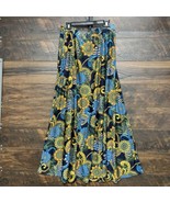 Vintage Vamp Maxi Skirt Elastic Waist Black Boho Mandala Paisley Floral ... - $49.53 CAD