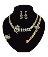 HUGS &amp; KISSES Xo Set Queen Necklace bracelet Earrings Ring Gold Filled R... - $552.47 MXN