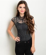 Womens Sexy Charcoal or Coral Sheer Lace Unlined Snap Closure Onepiece B... - $18.00