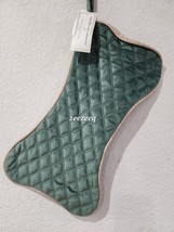 Cupcakes and Cashmere Christmas Dog Quilted Holiday Dog Bone Stocking Green - $27.71