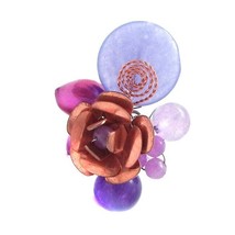 Purple Multi Stone Flower Cluster Ring - £8.12 GBP