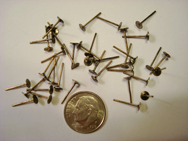 40 Bronze plated post pierced earring findings 4mm flat pad glue on fpe067 - £2.28 GBP