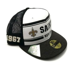 New Era New Orleans Saints 5950 OF 2019 SL Home Mesh Fitted Hat Black Size 7 3/4 - £27.06 GBP