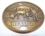 1981 NATIONAL FINALS RODEO BELT BUCKLE OKLAHOMA CITY HESSTON 7TH ANNUAL ... - $22.50