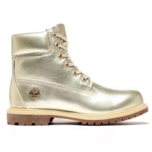 new women&#39;s size 6 Timberland Premium 6 Inch Waterproof Boot metallic gold - $113.99
