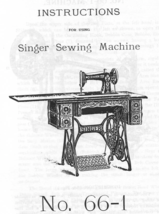 Singer 66-1 Treadle Lotus Sewing Machine Instruction Manual Enlarged Hard Copy - £10.21 GBP