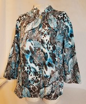 Additions By Chico&#39;s Size 3 XL Open Front Jacket Animal Floral Print         #1a - $28.71