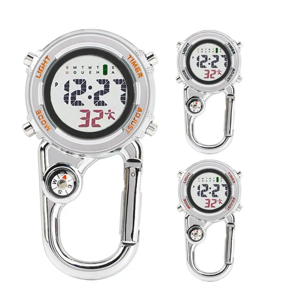 Clip on Digital Carabiner Watch with Compass Multi-function Outdoor Sports - £13.16 GBP