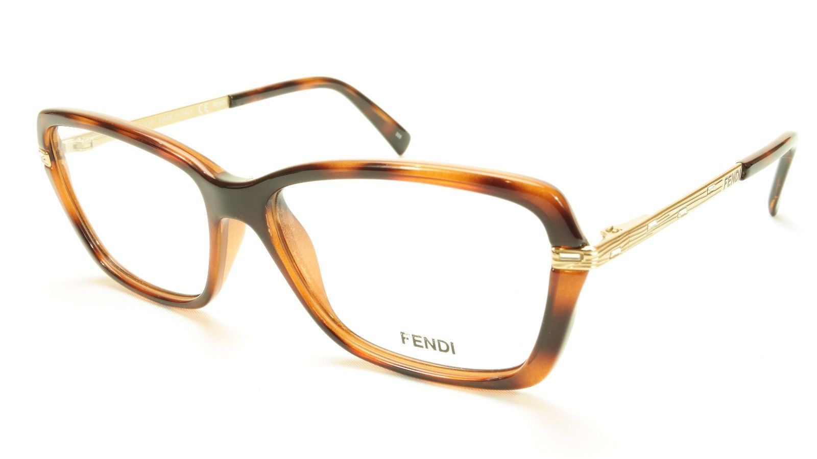 FENDI F1042R 238 Eyeglasses Frame Acetate Havana Italy Made 53-14-130, 36 - $149.52
