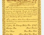  Historic Michie Tavern Menu Postcard Charlottesville Virginia - £13.92 GBP
