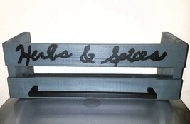 Handmade Gray &amp; Black Kitchen Spice Rack Wall Caddy Shelf w/ Towel Bar - €30,35 EUR