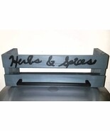 Handmade Gray &amp; Black Kitchen Spice Rack Wall Caddy Shelf w/ Towel Bar - €30,35 EUR