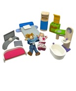 Plan Toys 12 Piece Wood Dollhouse Furniture &amp; People Set - £30.20 GBP