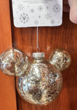Disney Parks Mickey Mouse Shape Silver Color Ornament NEW - $34.90