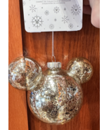 Disney Parks Mickey Mouse Shape Silver Color Ornament NEW - $48.97 CAD