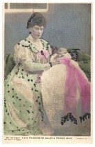 RPPC Postcard UK Princess Mary of Wales &amp; Prince John 1905 Antique Hand Colored - £30.03 GBP